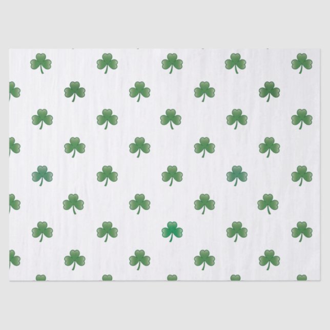 Papel De Seda Teste padrão irlandês bonito do trevo (Frente )