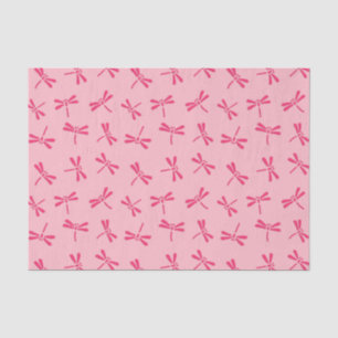 Papel De Seda Teste padrão japonês da libélula, rosa coral cl