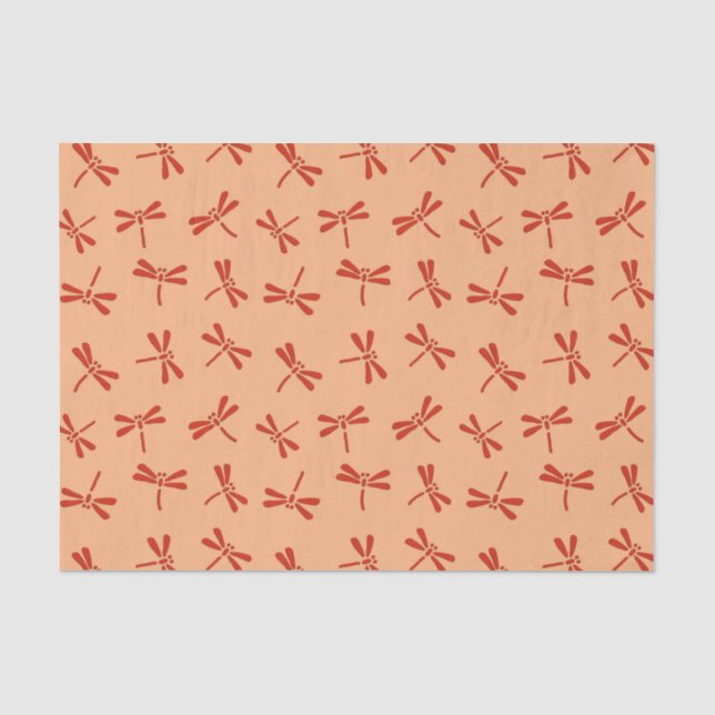 Papel De Seda Teste padrão japonês da libélula, tanjerina (Frente )