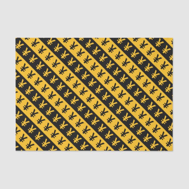 Papel De Seda Teste padrão listrado preto & alaranjado de sinais (Frente )