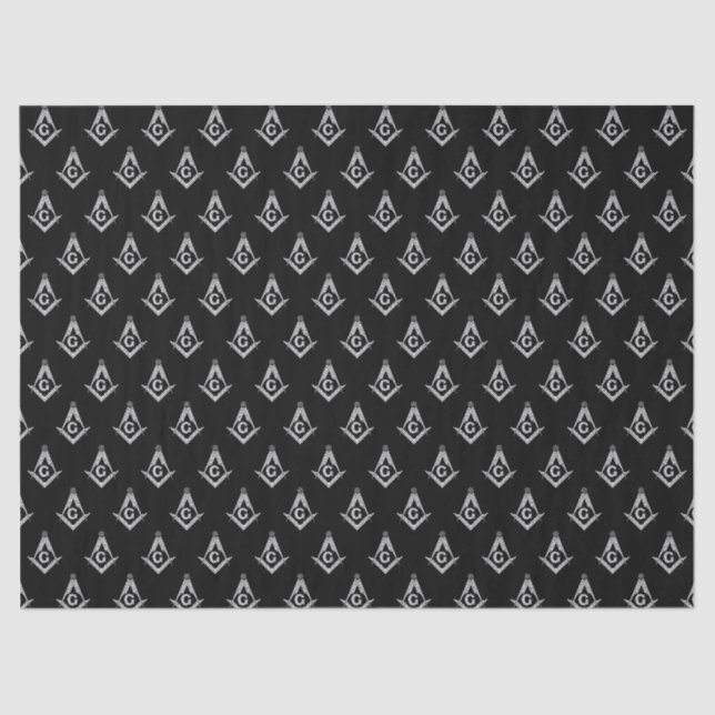 Papel De Seda Teste padrão maçónico (preto) (Frente )