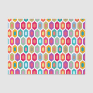 Papel De Seda Teste padrão moderno de Ikat do arco-íris colori