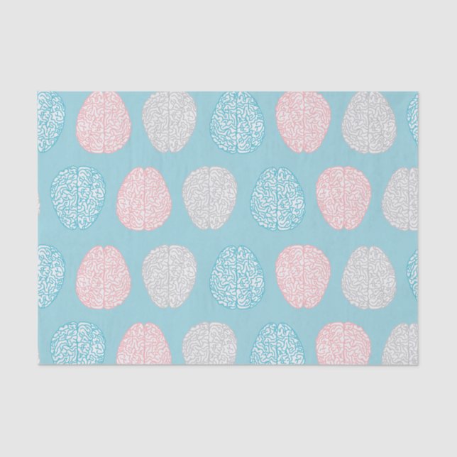 Papel De Seda Teste padrão Pastel Brainy (cérebros Pastel (Frente )