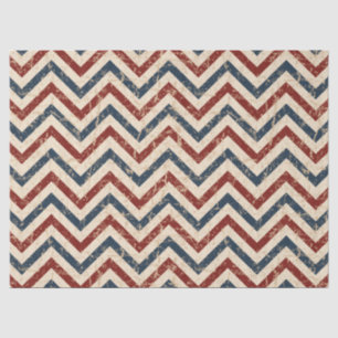 Papel De Seda Teste padrão patriótico de Chevron do vintage