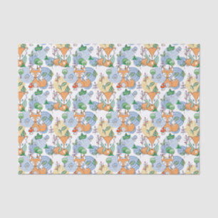 Papel De Seda Teste padrão pequeno bonito do Fox