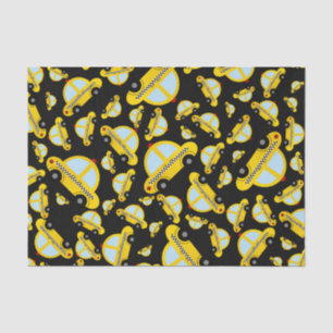 Papel De Seda Teste padrão preto do táxi