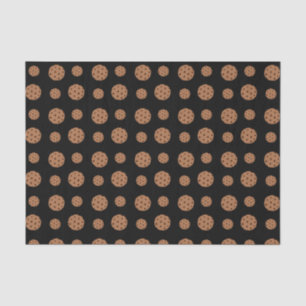 Papel De Seda Teste padrão preto dos biscoitos dos pedaços de