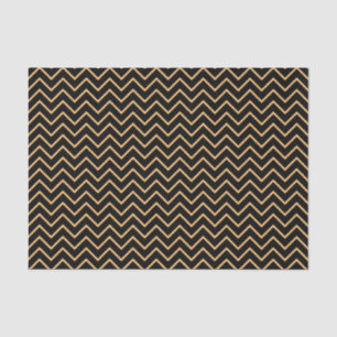 Papel De Seda Teste padrão preto & dourado de Chevron