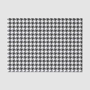 Papel De Seda Teste padrão preto e branco de Houndstooth