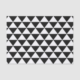 Papel De Seda Teste padrão preto e branco do triângulo
