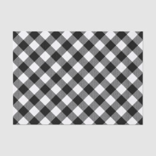 Papel De Seda Teste padrão preto e branco moderno do guingão d