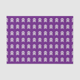Papel De Seda Teste padrão roxo do crânio do divertimento retro