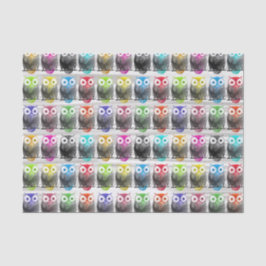 Papel De Seda Teste padrão tirado da coruja da aguarela mão