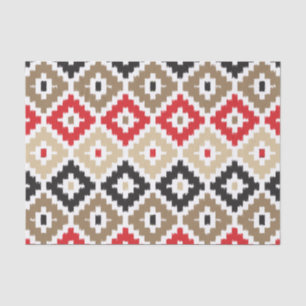 Papel De Seda Teste padrão tribal asteca do diamante de Ikat do