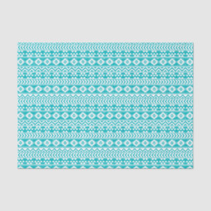 Papel De Seda Teste padrão tribal asteca do Grunge da cerceta