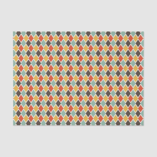Papel De Seda Teste padrão tribal da forma do ikat moderno (Frente )