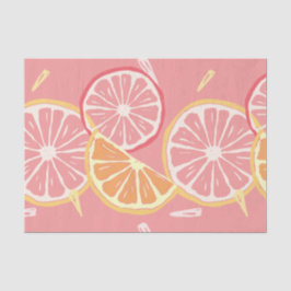 Papel De Seda Teste padrão tropical da toranja cor-de-rosa e do