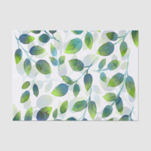 Papel De Seda Teste padrão verde da folha do Aqua