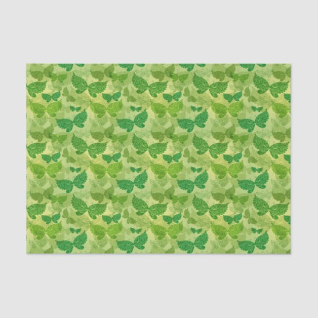 Papel De Seda Teste padrão verde do primavera (Frente )