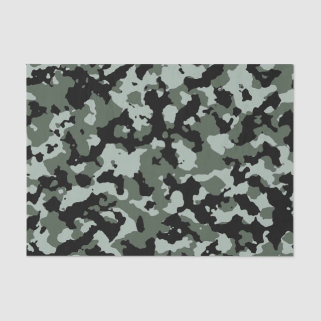 Papel De Seda Teste padrão verde militar da camuflagem (Frente )