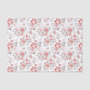 Papel De Seda Teste padrão vermelho dos rosas de inverno do