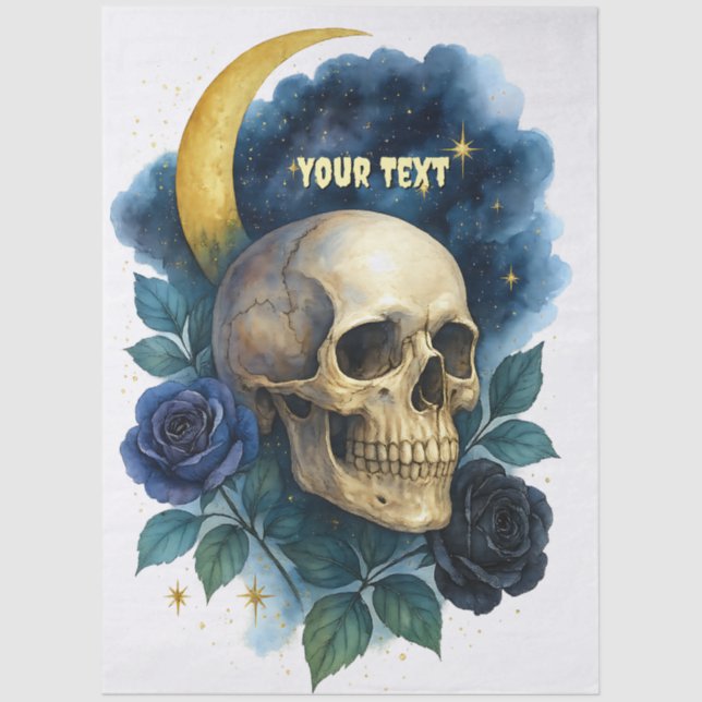 Papel De Seda Testemunha Ética Gótica Floral de Halloween Creepy (Frente )