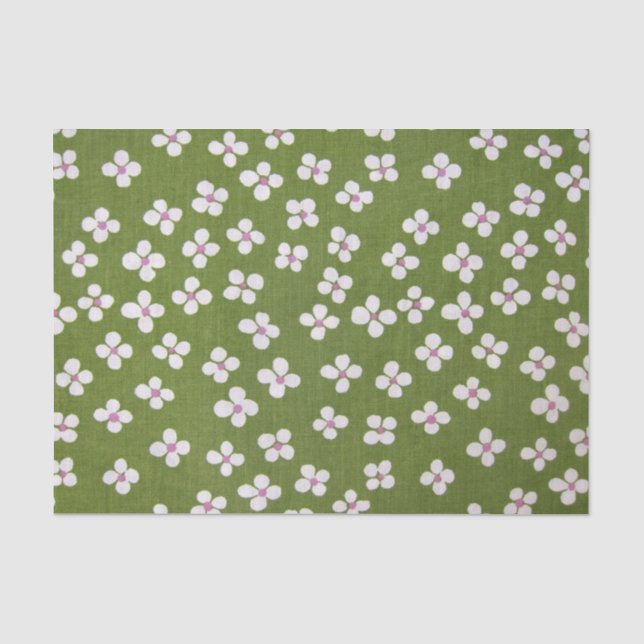 Papel De Seda Têxtil KIMONO Japonês, Padrão Floretal (Frente )