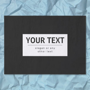 Papel De Seda Texto Editável Moderno Negrito Preto & Branco
