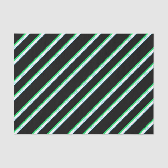 Papel De Seda Texto em japonês com faixa verde azul mínima (Frente )