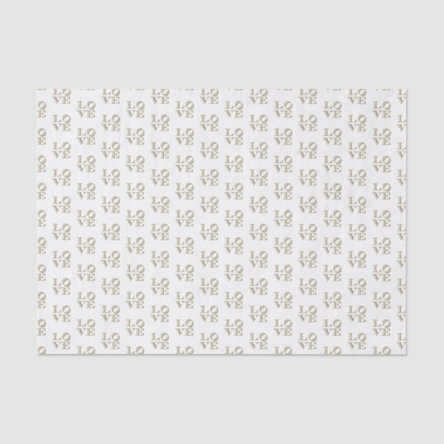 Papel De Seda Texto Gráfico AMOR - Ouro Falso (Frente )