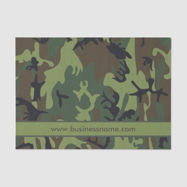 Papel De Seda Texto Personalizado da Camuflagem (Frente )