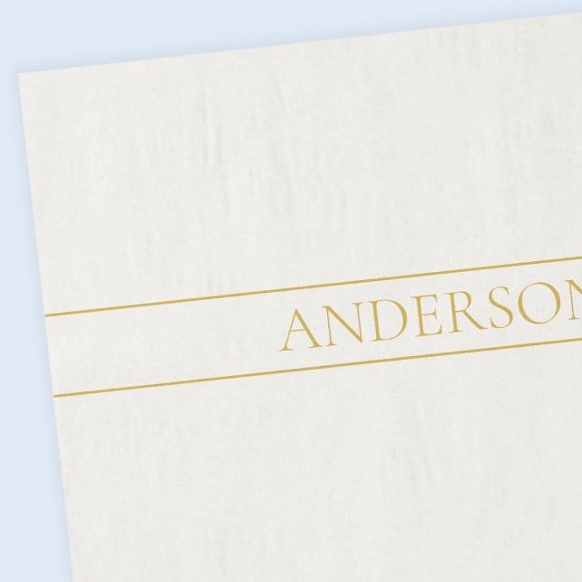 Papel De Seda Texto Personalizável Elegante Simples | Branco Dou (Criador carregado)