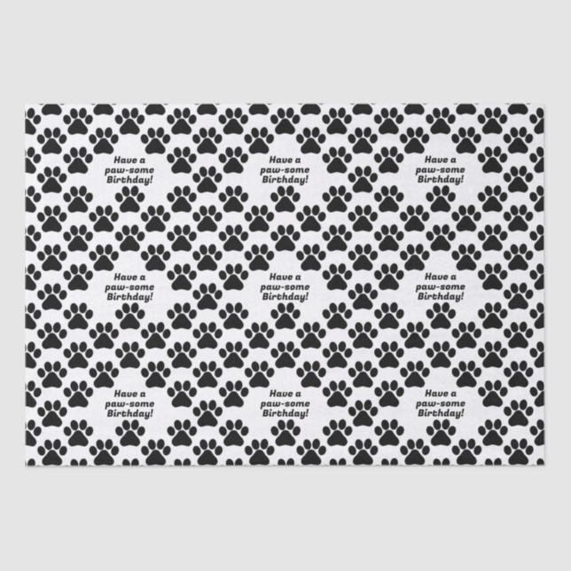 Papel De Seda Texto personalizável Pawfect Paws (Frente )