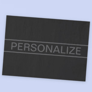 Papel De Seda Texto Personalizável   Preto Moderno e Cinza Escur