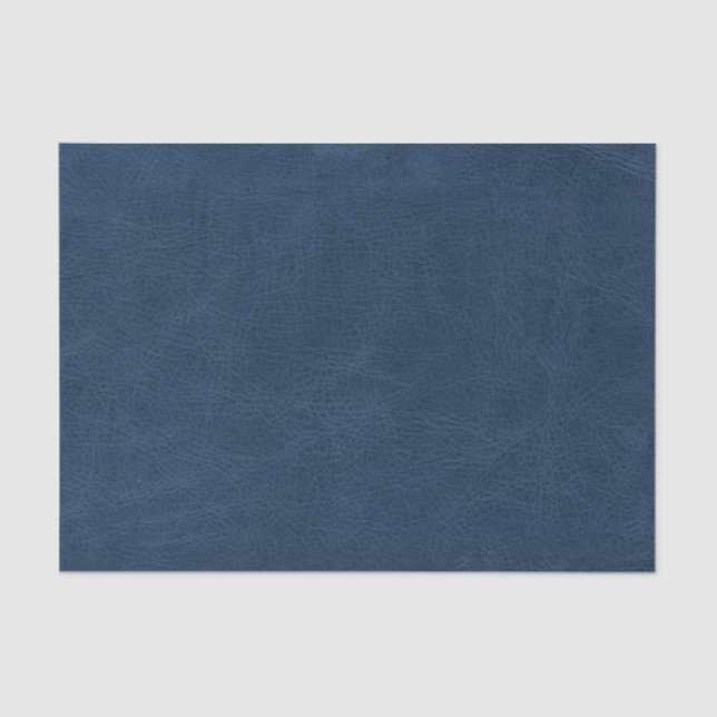 Papel De Seda Textura Azul De Couro (Frente )