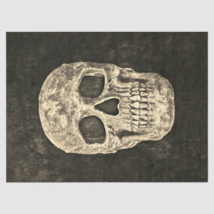 Papel De Seda Textura Gótica em preto do crânio humano