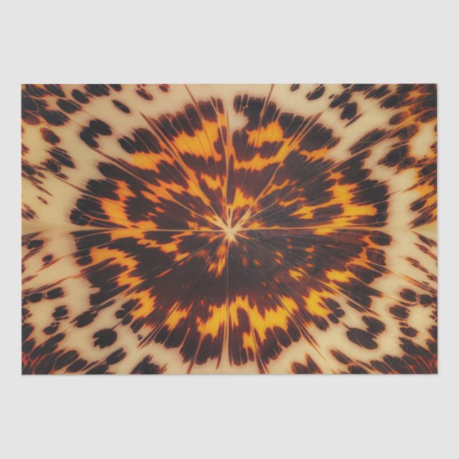 Papel De Seda Textura Marrom e Preta Abstrata Chic TortoiseShell (Frente )