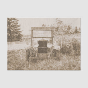 Papel De Seda Textura Rústica Antiga de Carro Antigo Sepia Vinta