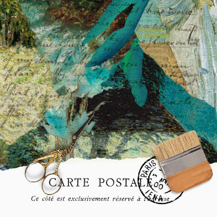 Papel De Seda Textura Rústica Vintage Decoupage Floral Azul