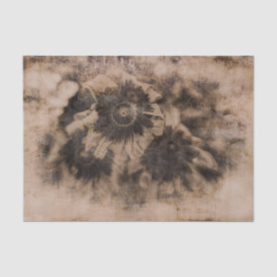 Papel De Seda Textura Sepia Antiga Rústica Floral Vintage