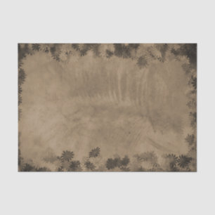Papel De Seda Textura Vintage Rustic Sepia Floral Grunge Design