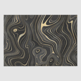 Papel De Seda Texturas de Strata de Geodo Preto e Dourado