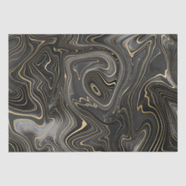 Papel De Seda Texturas de Strata de Geodo Preto e Dourado