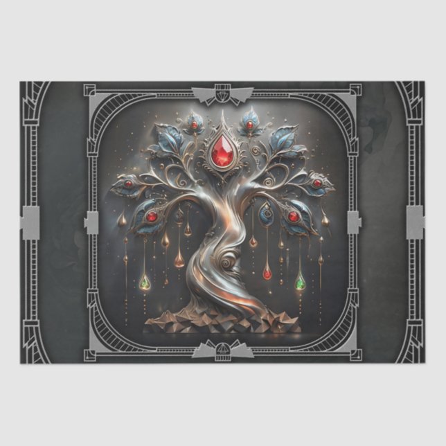 Papel De Seda  The Art Deco Tree of Life design (Frente )