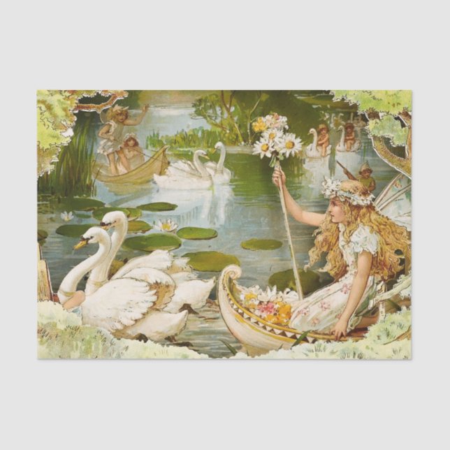 Papel De Seda "The Fairy Lake", por E S Hardy (Frente )