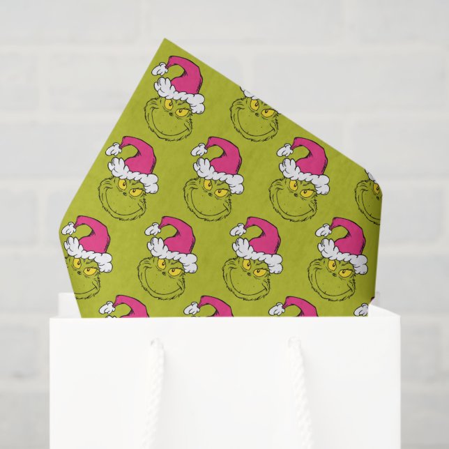 Papel De Seda The Grinch in Pink Santa Hat (Sacola de presentes)