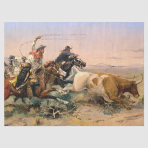 Papel De Seda "The Herd Quitter" Arte Ocidental de Charles M Rus