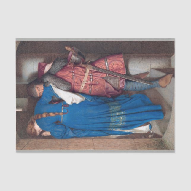 Papel De Seda The Meeting on Turret Stairs (por F.W. Burton) (Frente )