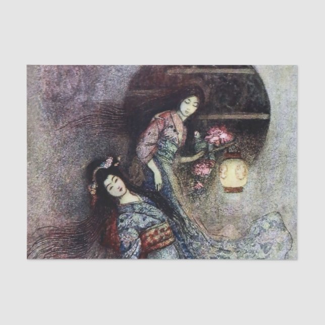 Papel De Seda "The Peony Lantern" de Warwick Goble (Frente )