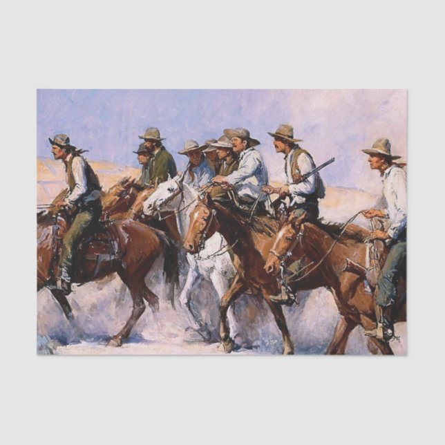 Papel De Seda "The Posse" Western Art de WHD Koerner (Frente )